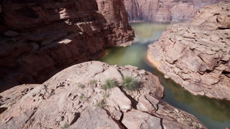 a scenic view of a canyon