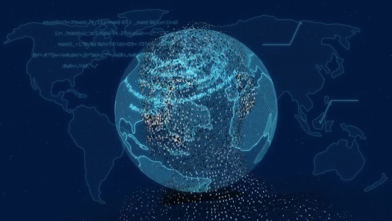 Animation of data processing over globe