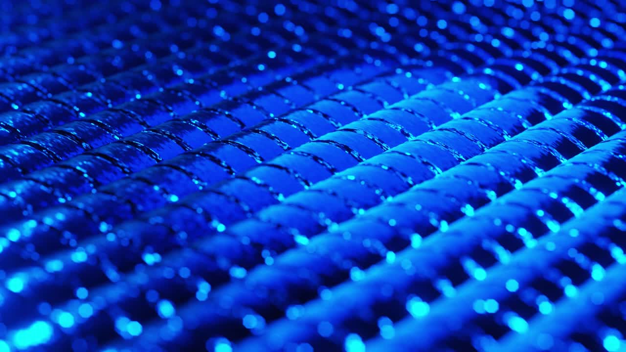 반이는 반이는 미래주의 모호한 금속 크롬 파란 리본 회전 타일 원활한 현대 모호한 추상적인 장식 4k 비디오 루프