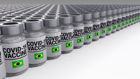 botellas de vacuna contra el covid-19 brasil