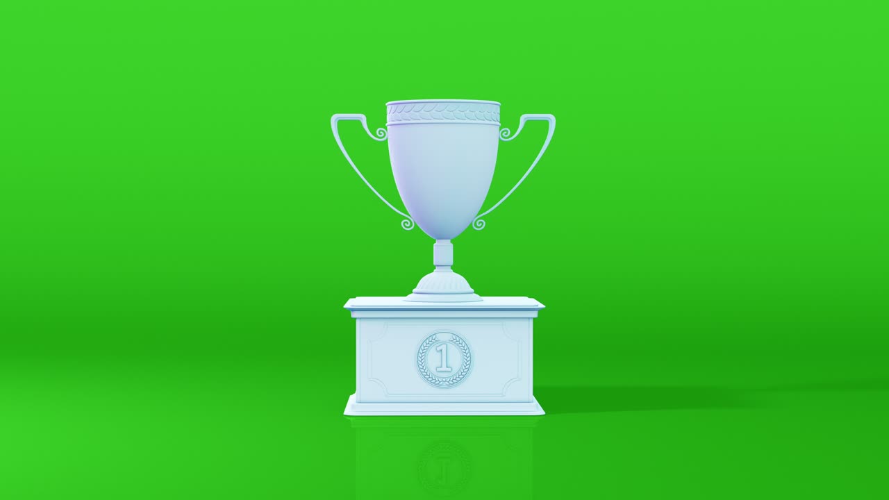 1st place prize chalice -	tournament victory symbol on chroma key screen, isolated