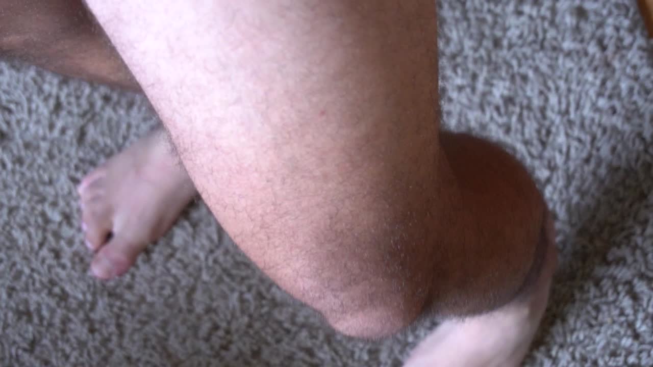 Man wearing underwear in his room before going to have his breakfast