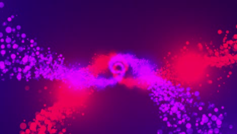 girando en una espiral de partículas brillantes. renderización 3d de partículas de rotación, fondo generado por computadora
