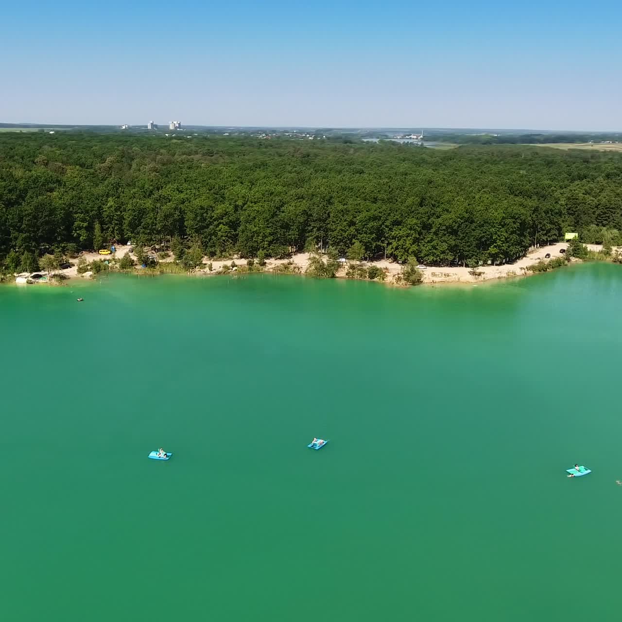 Aerial view of nature lake landscapes. Forest and lake beautiful nature