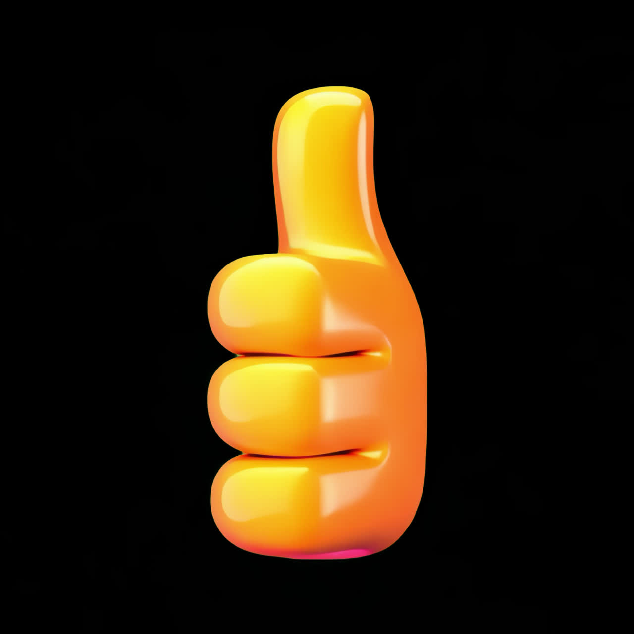 3d thumbs up icon animation isolated asset, transparent 4K video, alpha channel, ProRes 4444