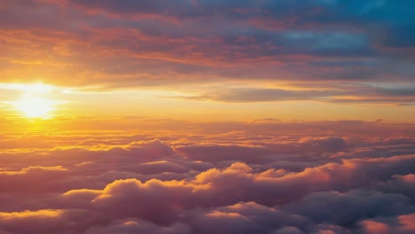 golden sunset above the clouds