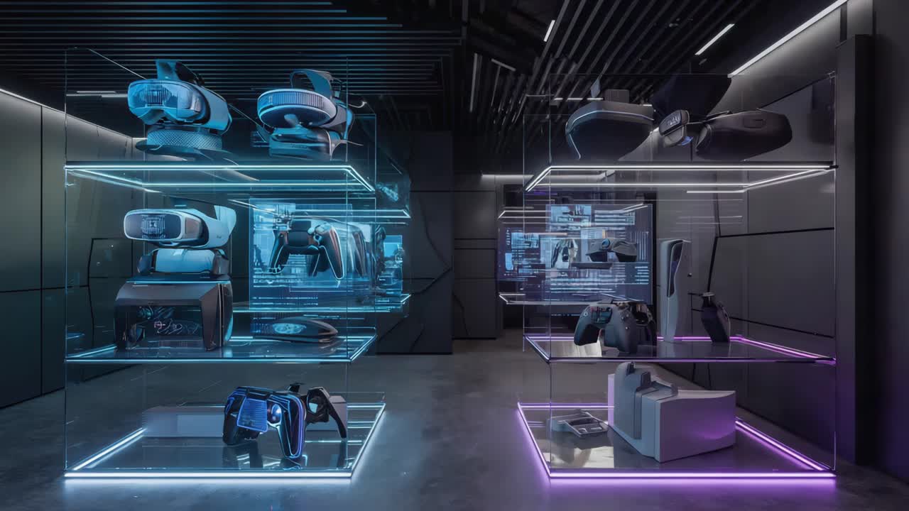 Virtual Reality and Gaming Technology Display