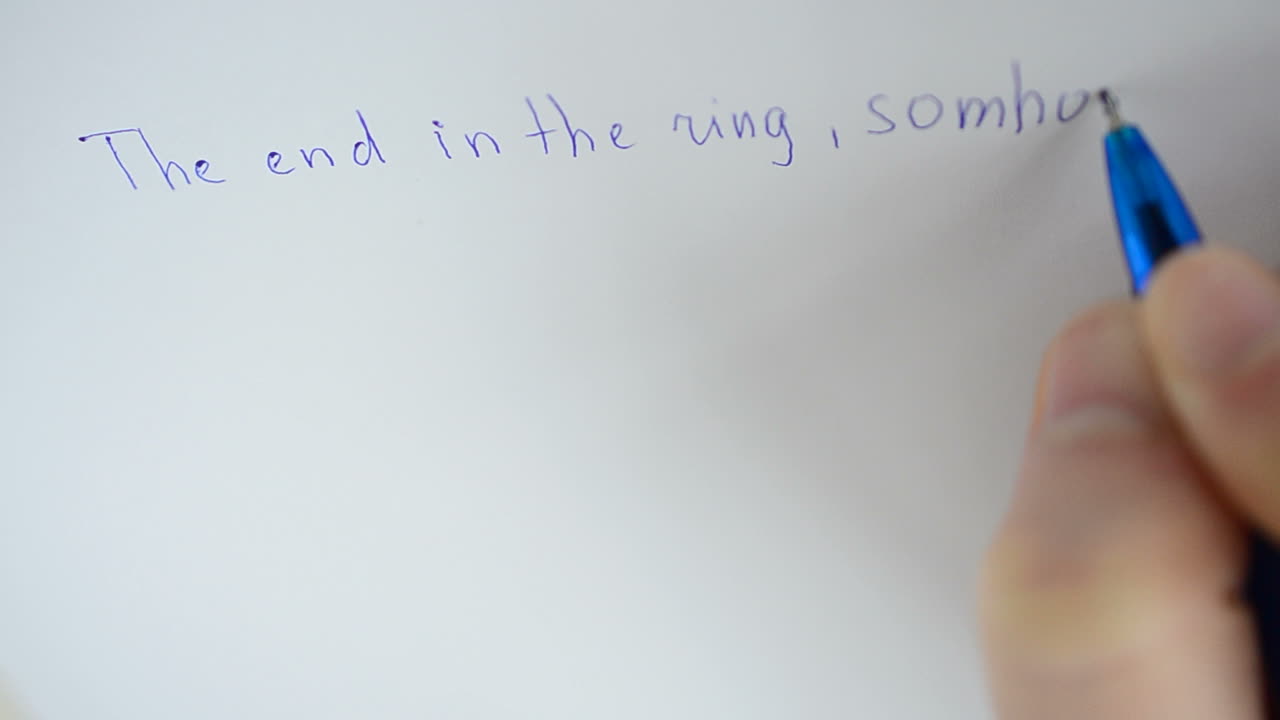 English text. We write with the handle