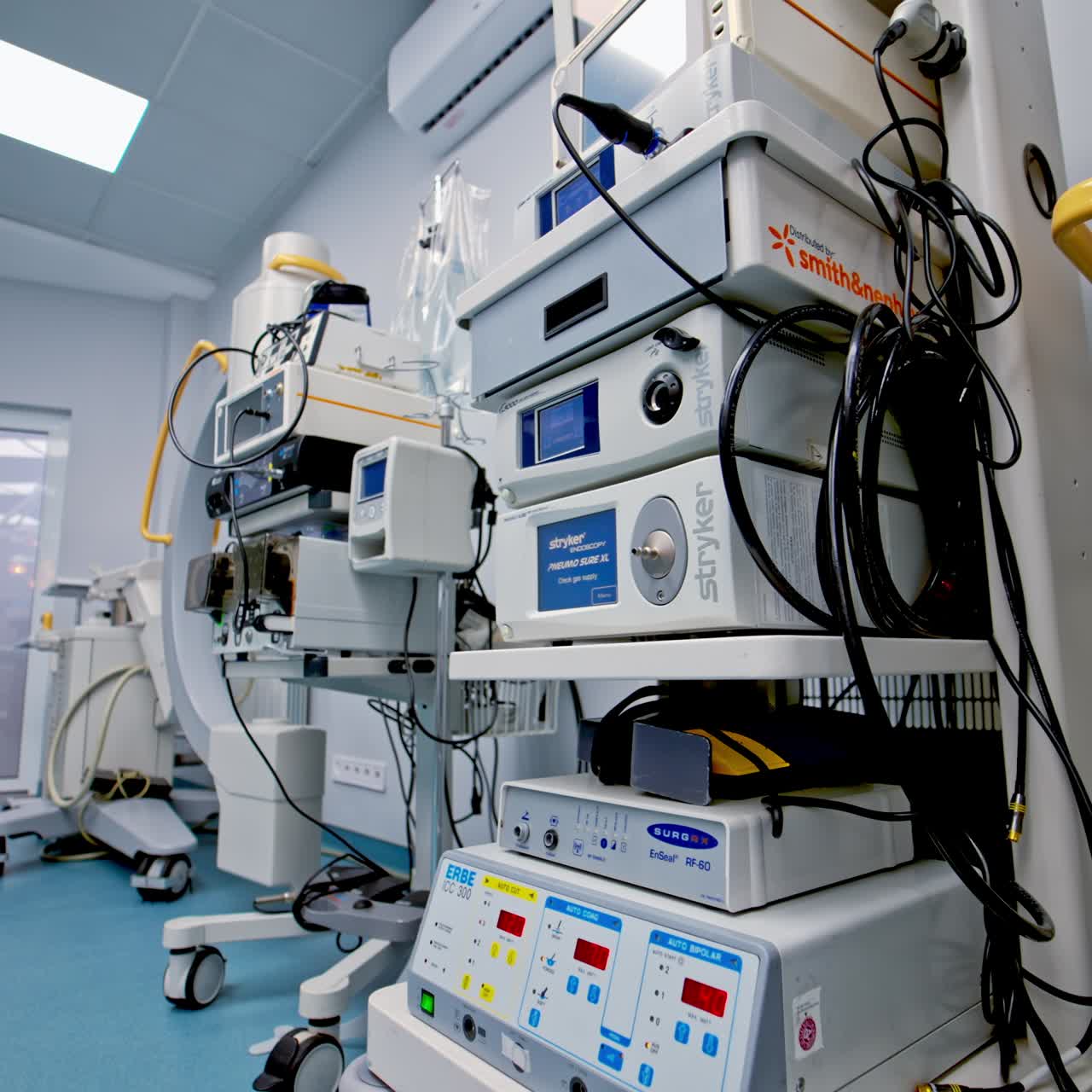 Emergency operating intensive instrument. Surgery medical monitor