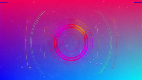 animation of scope scanning with markers over glowing pink to blue background