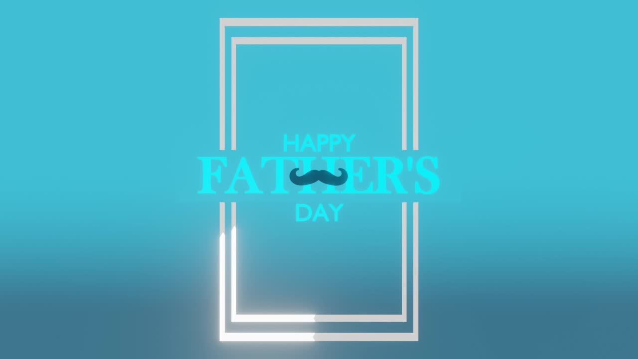 4K videoanimation af Fars Dag motion poster eller banner-skabelon på blå baggrund. Motion Graphics til Fars Dag-tekst i flat lay-stil. Kampagne- og indkøbsskabelon til fædre.