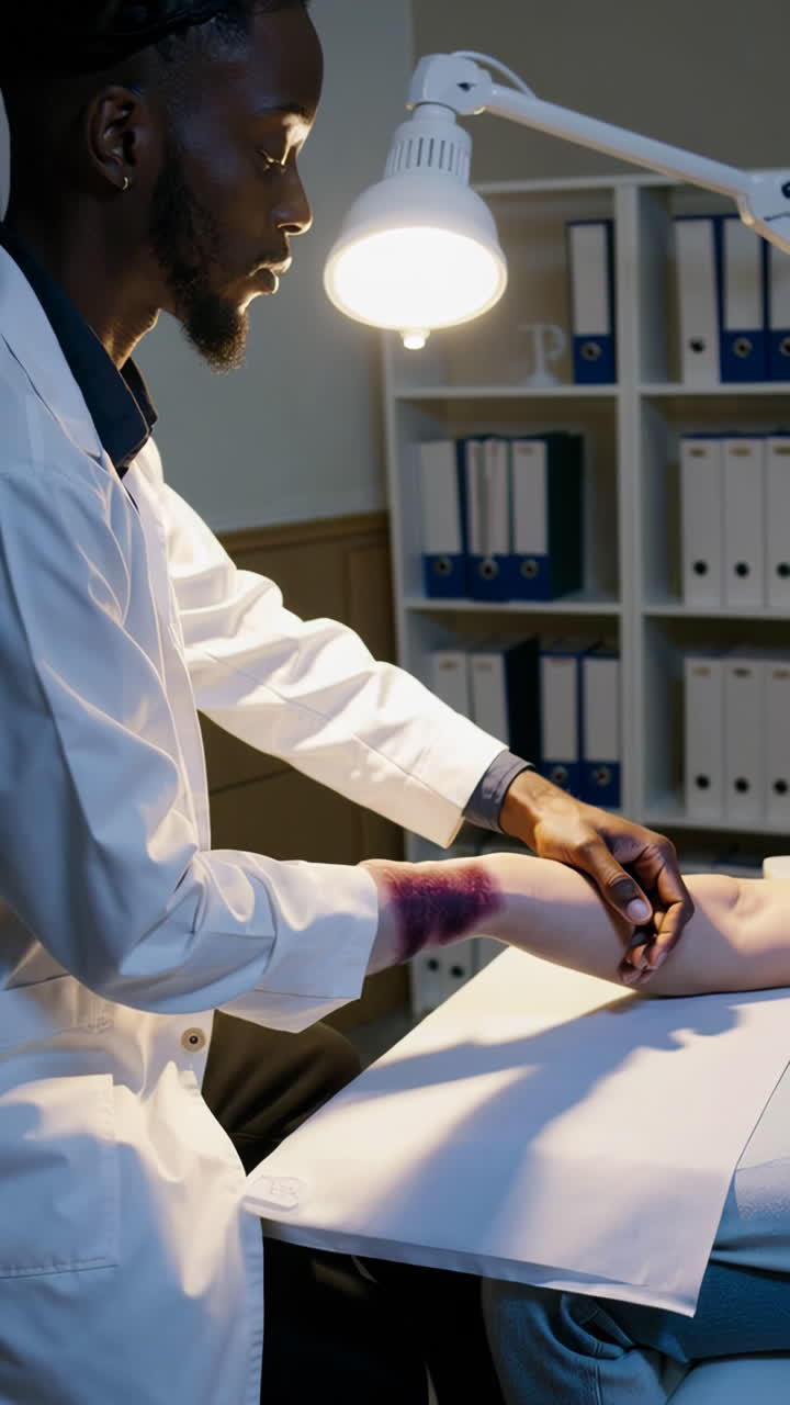Doctor Examining a Patient's Bruised Arm