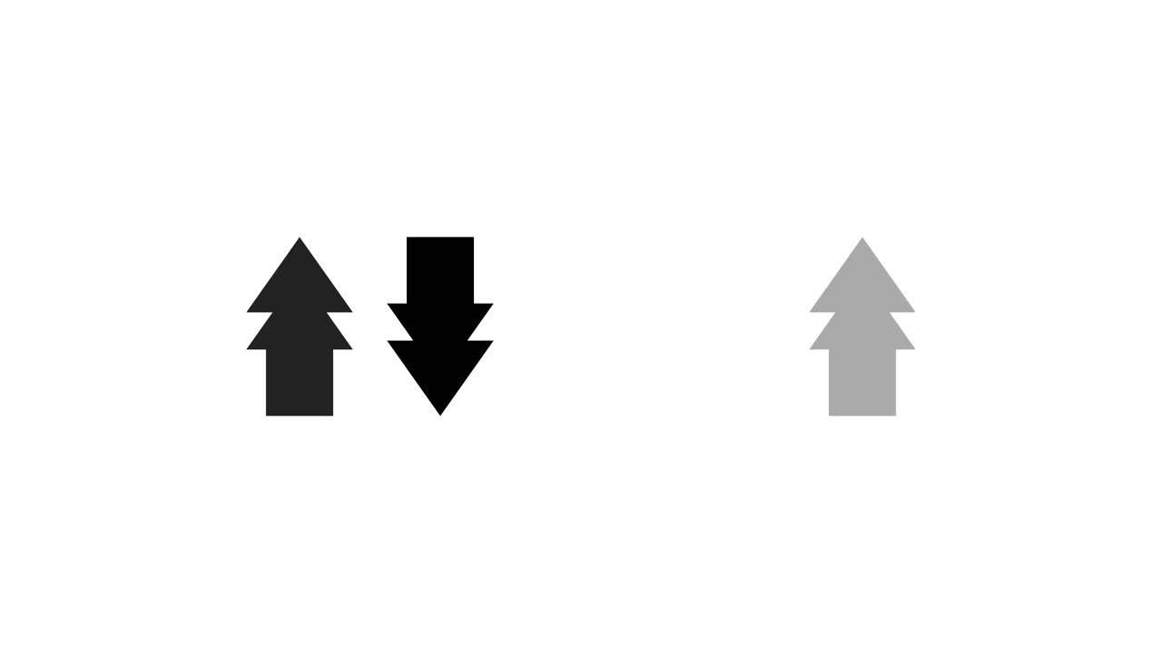 Animated Arrows Moving and Changing Direction on White Background