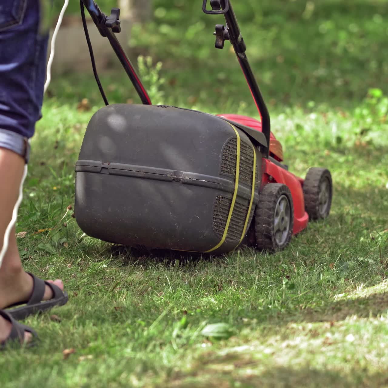 Man cutting grass