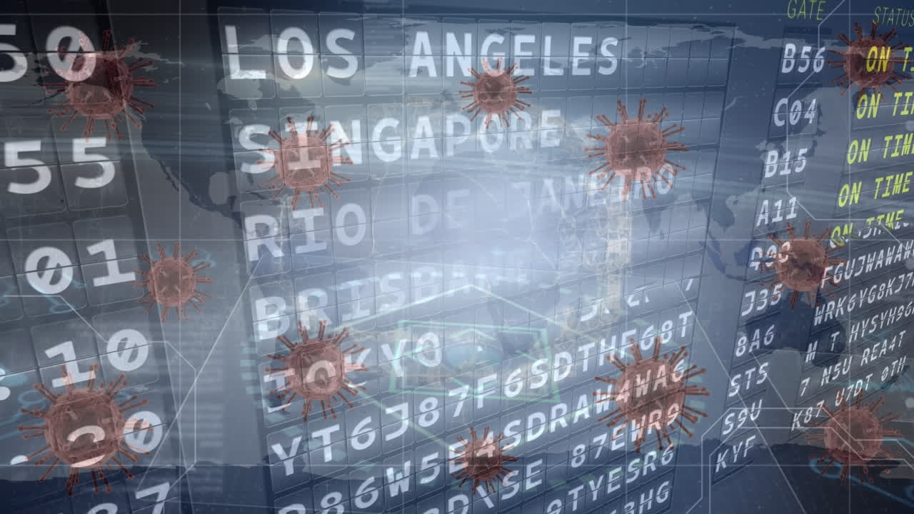 Animazione di cellule virali su un orario.