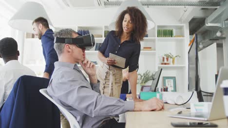 business man with a virtual headset