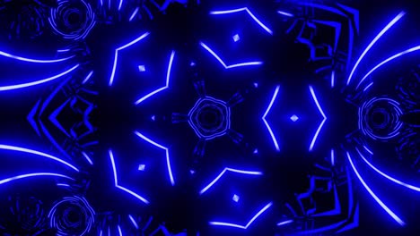 vj loop blue neon kaleidoscope. seamless animation.