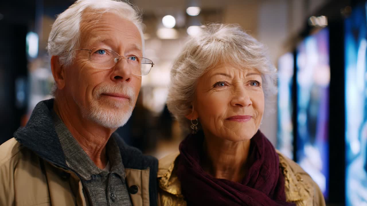 A Thoughtful Couple Enjoying a Moment Together in a Vibrant Environment, Capturing Their Expressions and Connection, Highlighting Their Companionship in a Warm and Inviting Atmosphere