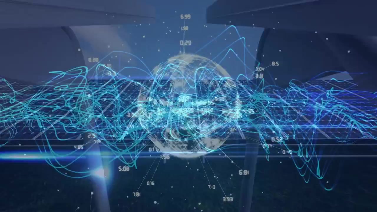 Animasjon av nettverk av forbindelser over en digital hjerne
