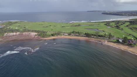 scenic view of fishermans beach in collaroy, nsw, australia - drone shot