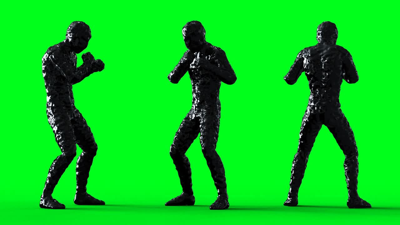 석유, 오일맨 캐릭터 애니메이션, 녹색 스크린에서 고립.