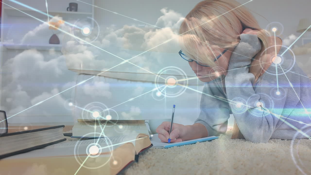 анимация сети связей по письму студенток, обучающихся из дома