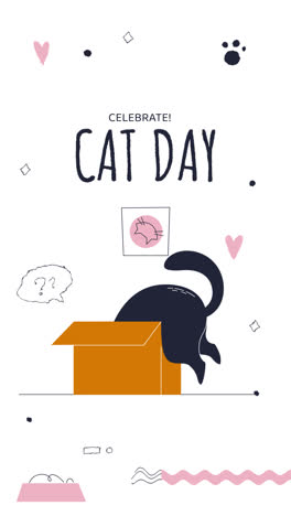 Motion-Graphic-of-Flat-international-cat-day-instagram-stories-collection