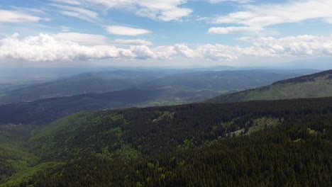 aerial shot from high up in a mountain