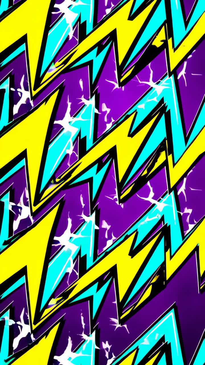 Vibrant Neon Lightning Bolt Abstract Pattern