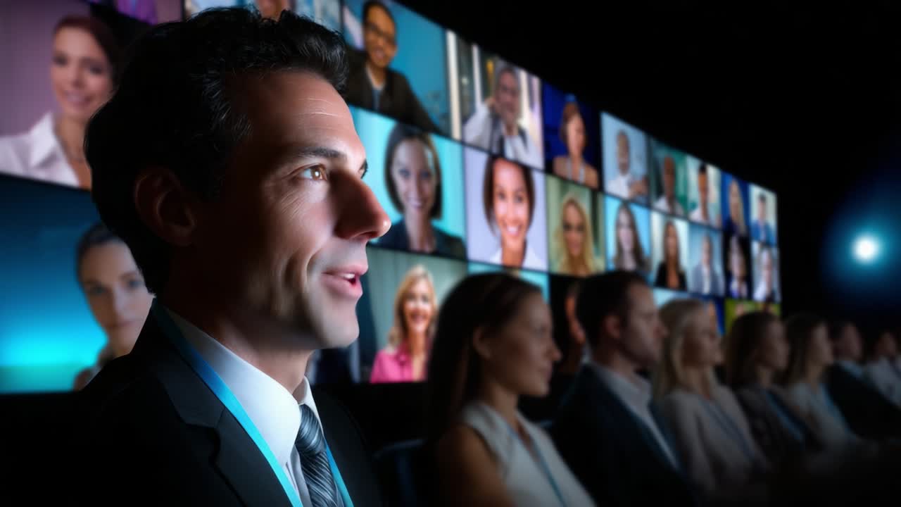 People attending a virtual conference