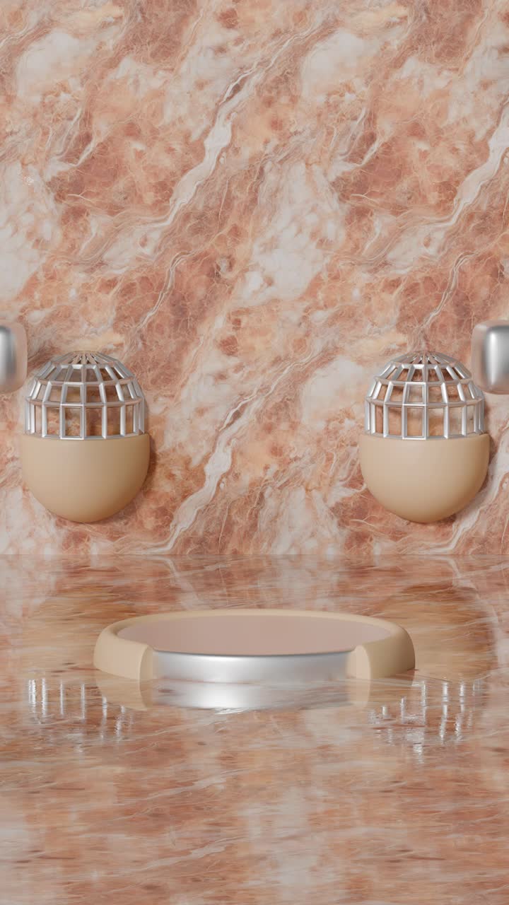 베이지와 대리석 기하학적 디스플레이 배경