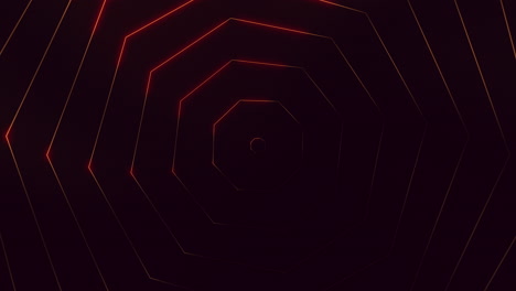 pulse trace neon red hexagons in helix on black gradient