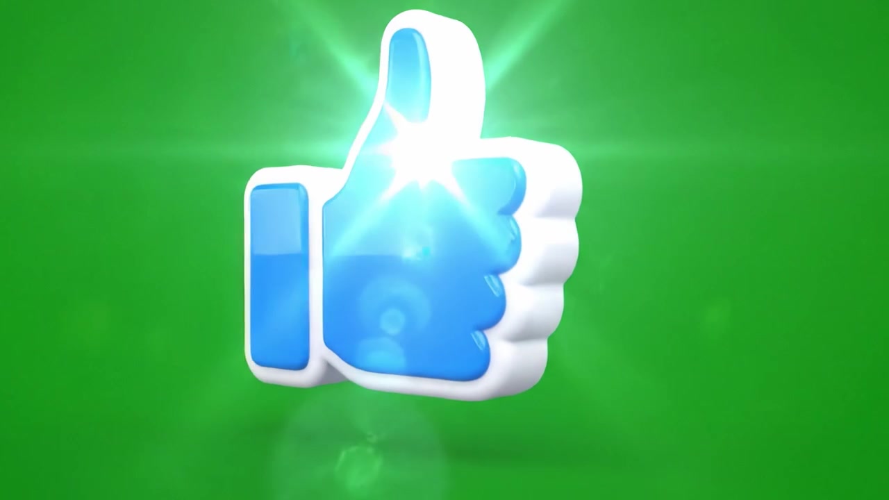 A Colorful Display Featuring a Blue Thumbs-Up Icon Against a Bright Green Background, Symbolizing Approval or Praise in Digital Communication Contexts