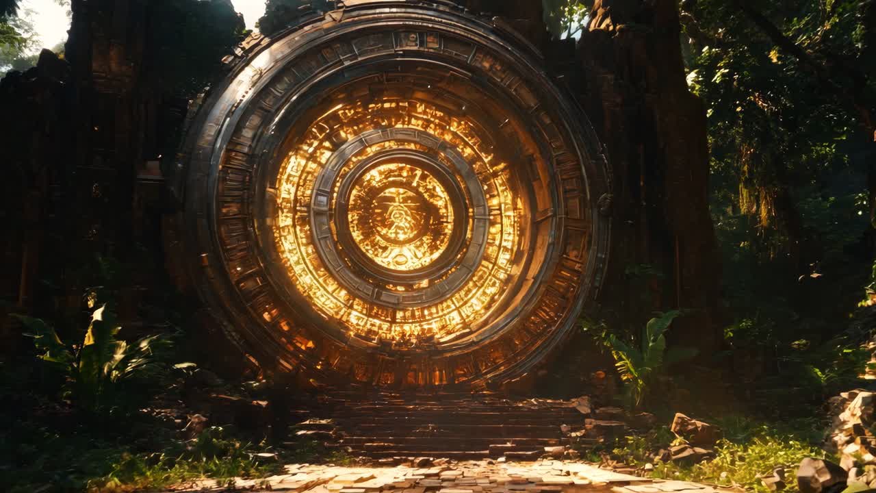 una gran estructura circular en el medio de un bosque