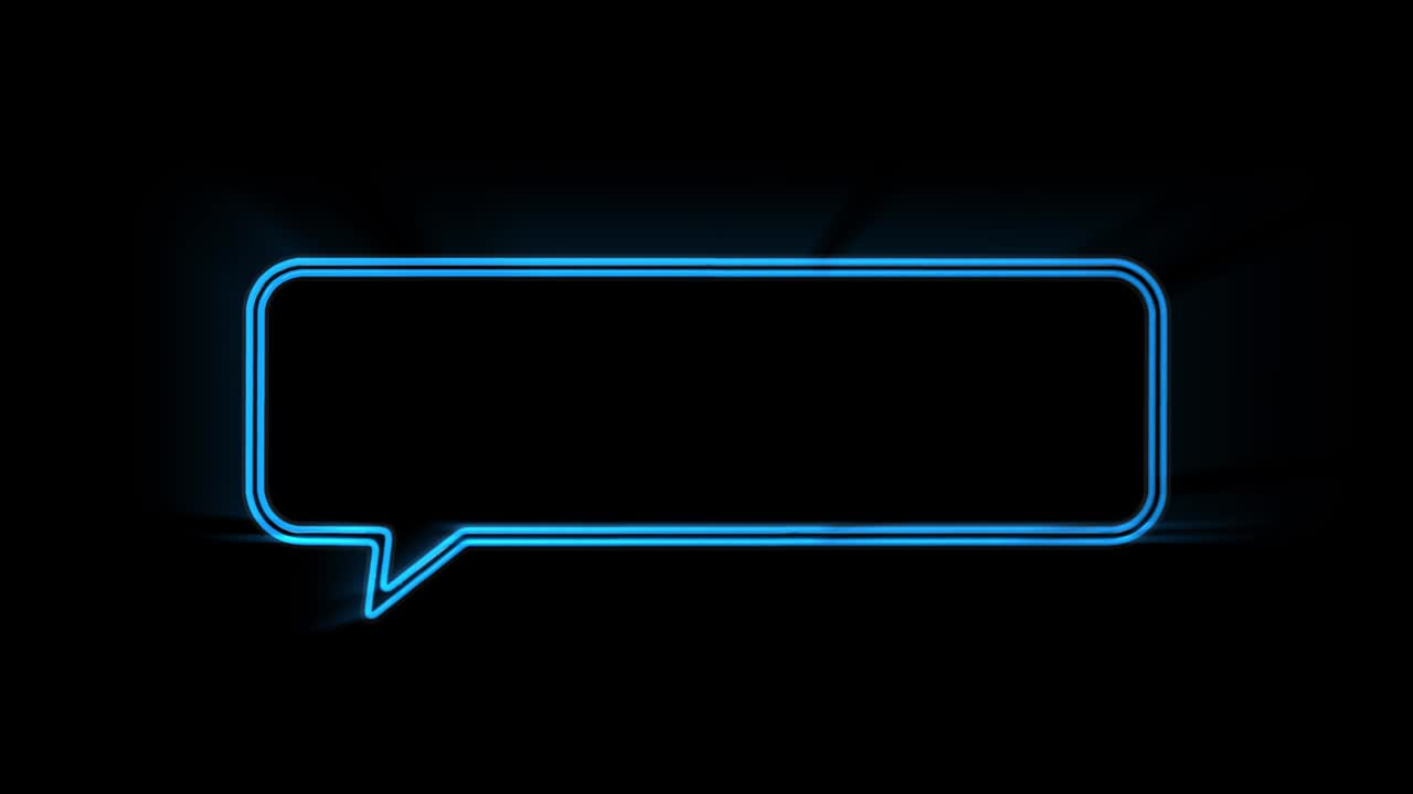 Animated white outlined speech bubble, chat balloon icon. Pictogram, comic book, anime. Useful for web site, banner, greeting cards, apps and social media posts. Chroma key, black screen background.