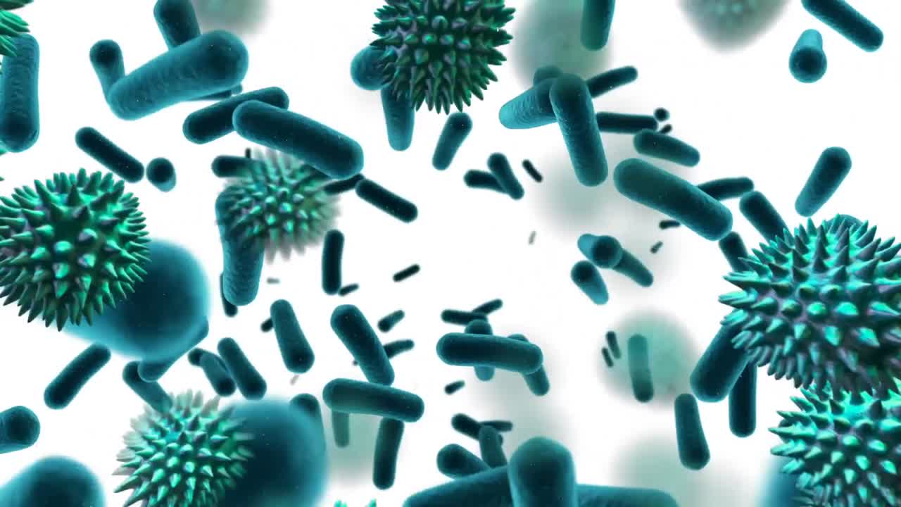 virus verdes flotantes