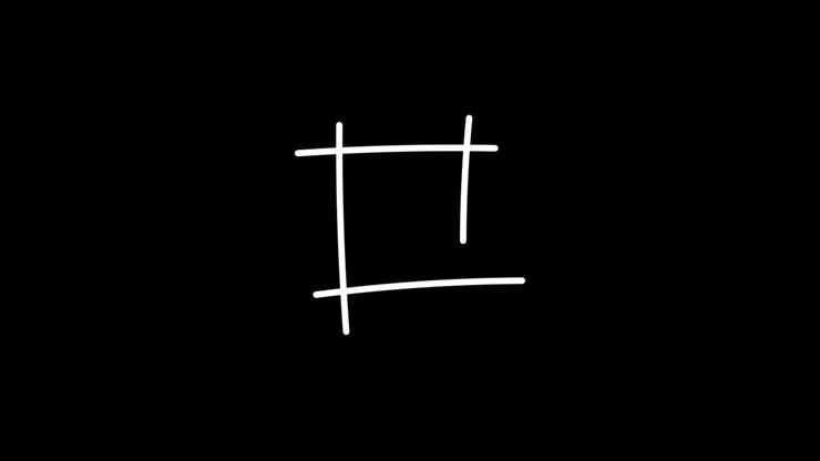 Animated White Line Drawings of Geometric Shapes on Black Background