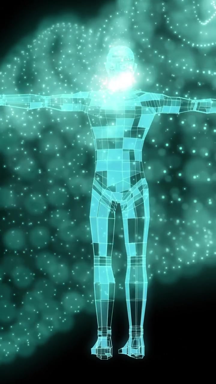Animation of mesh with data processing over human body