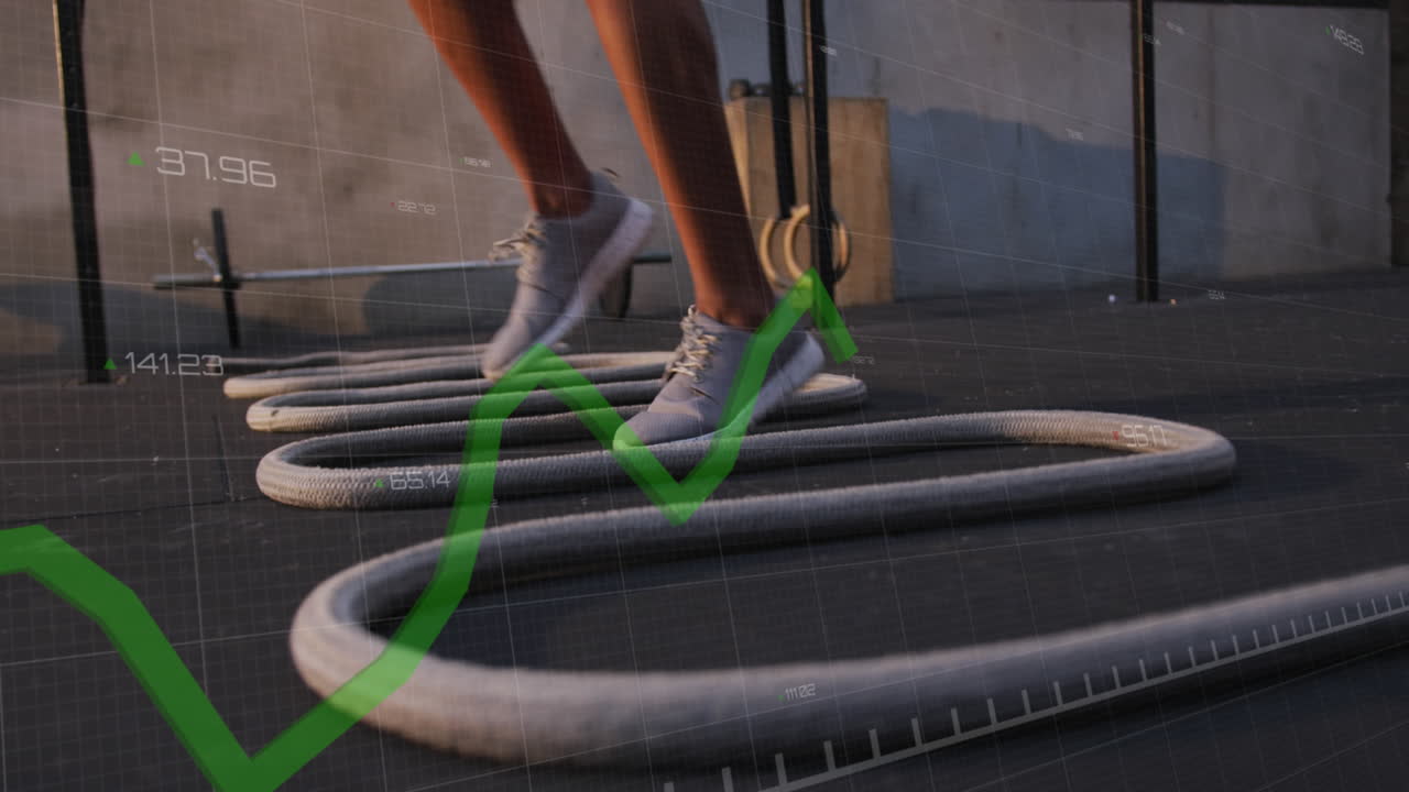 animación del procesamiento de datos sobre el ejercicio de la mujer