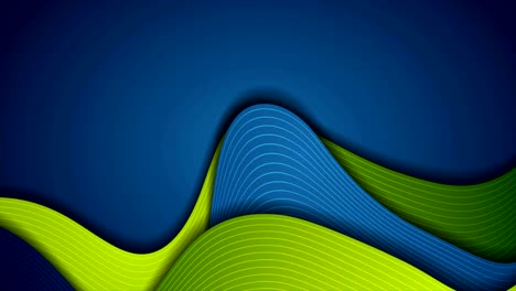 fondo de movimiento verde azul brillante con líneas y ondas