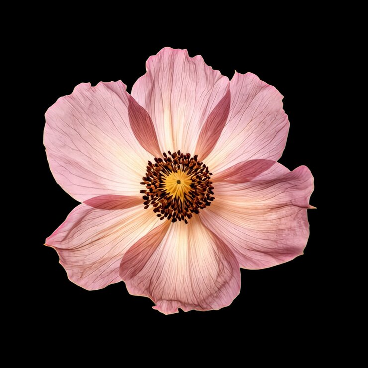 Pink dry flower animation isolated asset, transparent 4K video, alpha channel, ProRes 4444