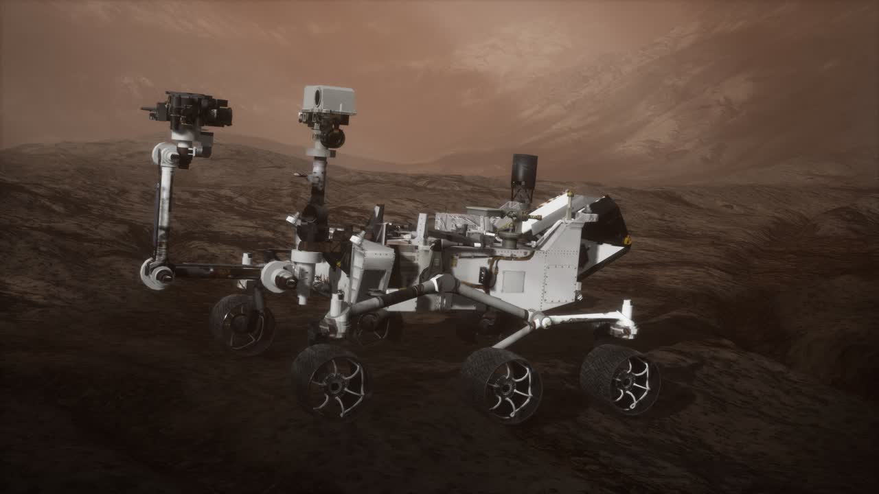 Curiosity Mars Rover exploring the surface of red planet