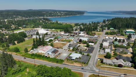 aerial view of freeland, washington on a nice sunny day