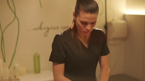 professional massage therapist performing relaxation massage