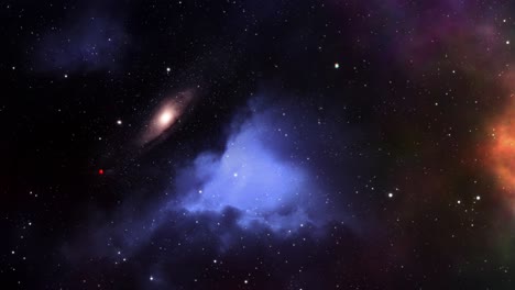 galaxia y nebulosas viajan a través de las estrellas