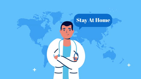 médico profesional con el planeta tierra