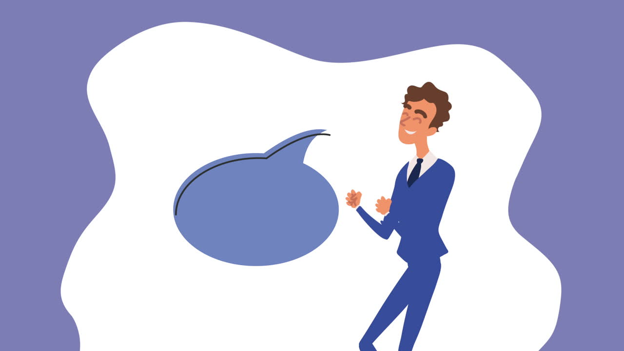 Businessman laughing with speech bubble