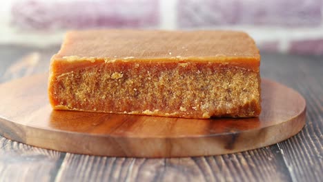 brown sugar block on wooden board