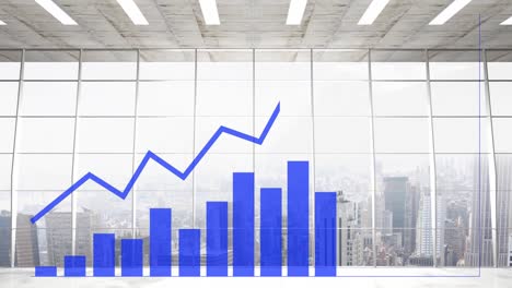 Animation-of-financial-data-processing-over-cityscape