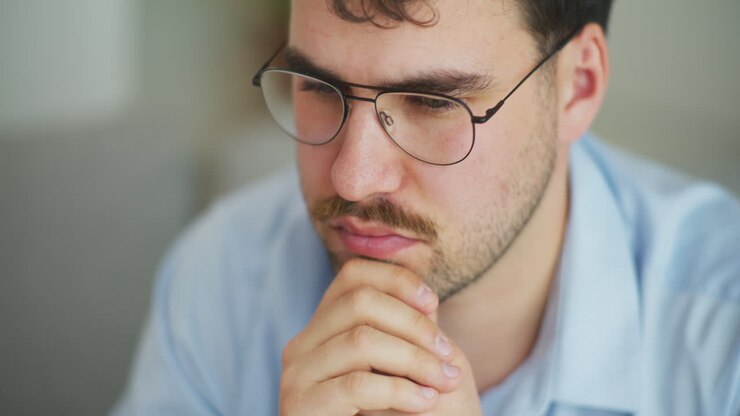 Reflecting Man Seeking Inspiration